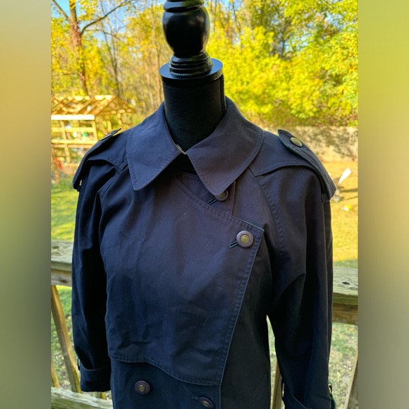 Misty harbor navy and green plain trench coat with removable liner size 8 - Picture 2 of 12